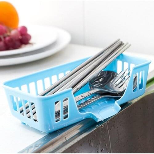 New Cutlery Sponge Drainer Kitchen Sink Bathroom Drying Rack Organizer Storage for Dish Cloth Sponge Storage Basket
