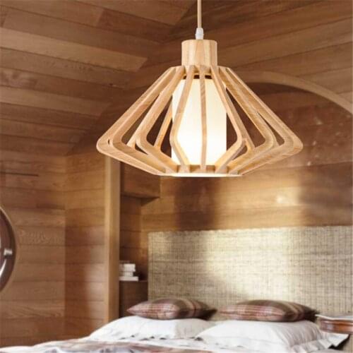 Vintage Wood LED Pendant Lamp Barbershop Art Pendant Lights Lighting Restaurant Balcony Lamp Kitchen Decor Dining Room Furniture