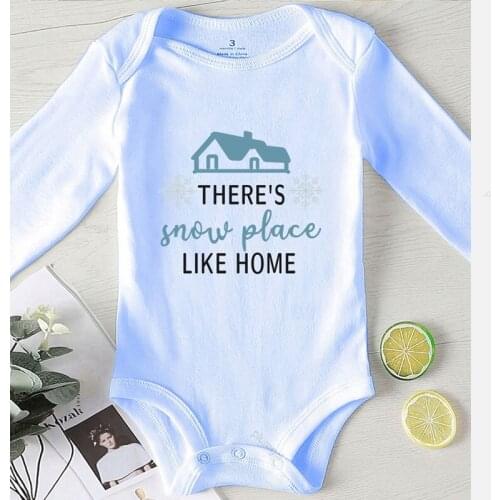 Theres Snow Home Letter Printing Baby Clothes Girl Infant Summer Clothing Cotton Newborn Boys Outfits Toddler Rompers