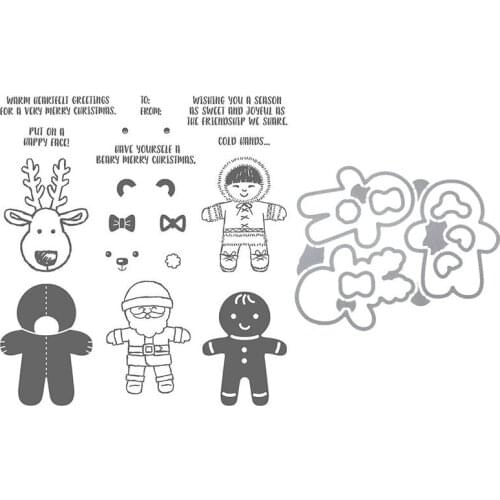 Old man and child Stencil For Scrapbooking DIY Decoration Paper Card Embossing Handmade Craft Die Clear Stamp And Cutting Dies