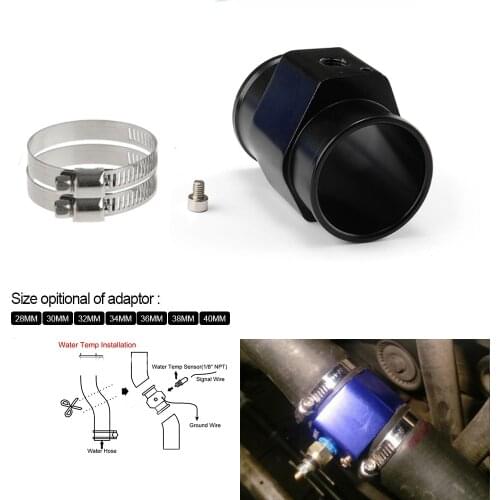 1Pcs Black Water Temp Gauge Temperature Sensor Pipe Radiator Hose Joint Tube 28mm 30mm 32mm 34mm 36mm38mm 40mm Size Hose Adapter