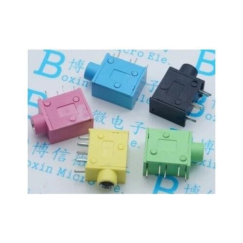 10PCS PJ-215 PJ-325 3.5MM Headphone jack socket female connector for Audio video 5PIN RED BLACK BLUE YELLOW GREEN