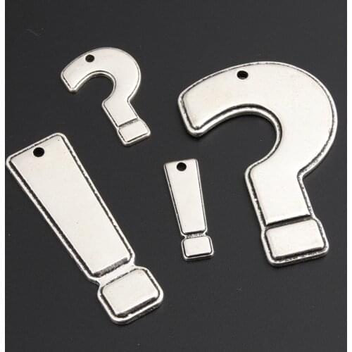30pcs Silver Color 15x23.5mm Question Mark Charms Symbol Pendant Fit DIY Earring Jewelry Making Handcrafted Accessories
