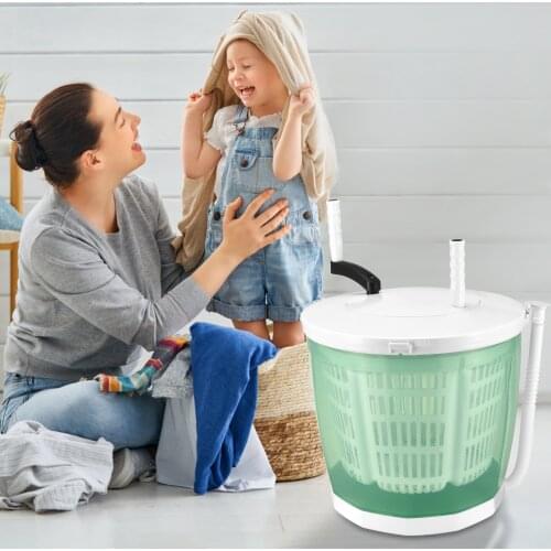2-in-1 Mini Washing Machine And Spin Dryer - Holds Up To 2 Kg - Portable Hand Cranked Non-Electric Top Washer/Dryer For Camping