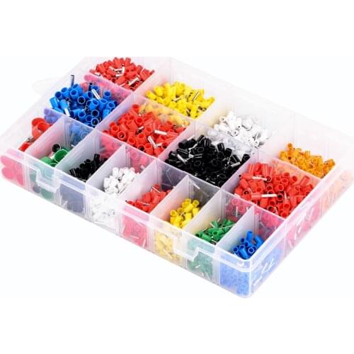 2120pcs 22-5AWG Copper Crimp Cable Connectors Insulated Cord Pin End Wire Terminals Kit Set with Plastic Box
