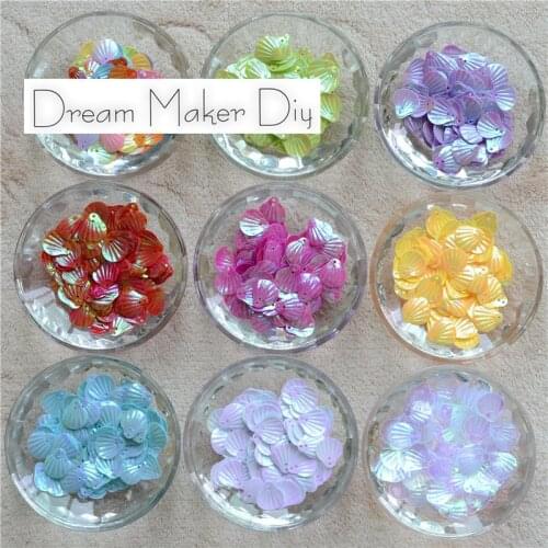 500pcs(50g) 13CM Shell Shape 2 Holes PVC Loose Sequins Sewing/Embellishment Findings Craft Garment Diy Decoration Confetti