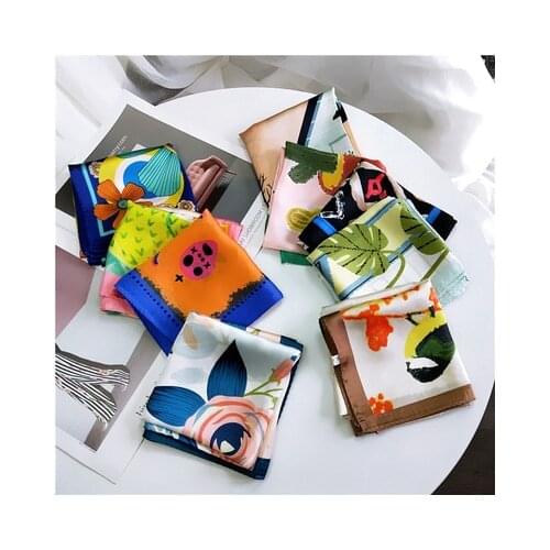 53*53cm New Fashion Variety Small Square Scarf Small Scarf Womens All-match Korean-Style Headscarf Work Scarf