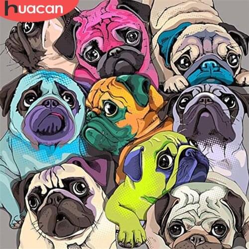 HUACAN Diamond Embroidery Dog Picture Of Rhinestone Diamond Painting Animal Full Square New Arrival Diamond Mosaic Handmade Gift