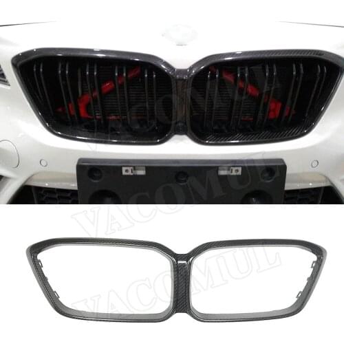 Dry Carbon Fiber Front Bumper Grille Mesh Grill Surrounding Frame Cover For BMW 2 Series F87 M2C Competition 2019 2020