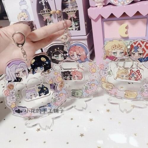 Newcosmile Jojos Bizarre Adventure Joestar Bucciarati DiabloS Keychain Wallet 2-side Gift phone wallet belt