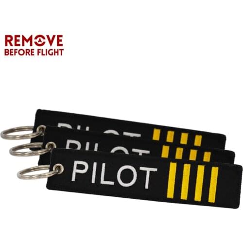5 PCS/LOT Remove Before Flight Pilot Key Chain Jewelry Safety Tag Embroidery Pilot Key Ring Chain for Aviation Gifts Luggage Tag
