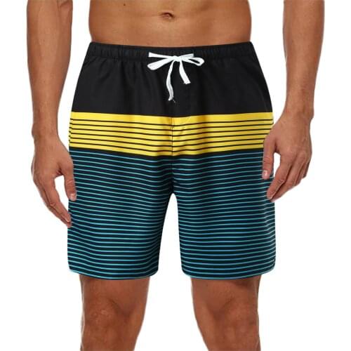 2021 Fitness Stripe Quick-drying Beach Shorts Mens Swimwear Mens Swimming Trunks Summer Bathing Beachwear Surfing Short Шорты