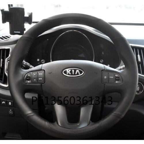 For Kia Cerato Sportage Seltos RIO cerato K5 Cachet Forte KX5 Pegas hand stitched steering wheel cover leather suede grip cover