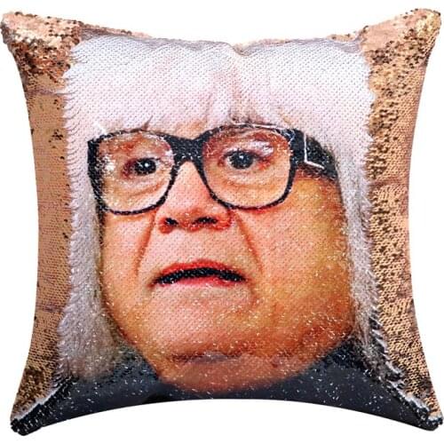 DIY Sequin Danny Devito Reversible Color Changing Pillow Case Magical Mermaid Decorative Cushion Cover with Champagne