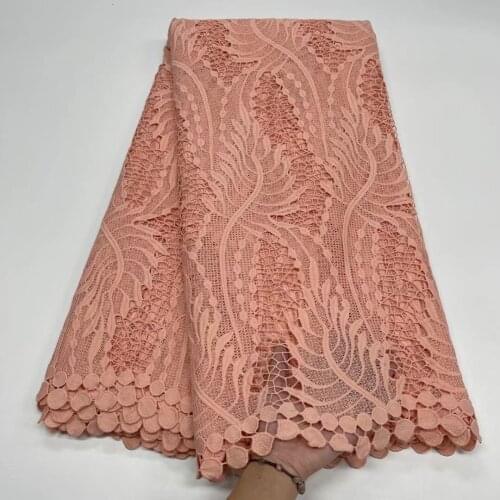 Cheap Milk Fiber Lace Fabric African French Lace Fabric Nigerian Water Soluble Cord Lace Fabric For Wedding Dress Party 5 Yards