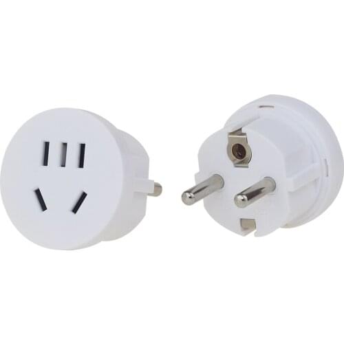 100pcs KR EU Travel Adapter US To EU Plug Converter AC Power Plug Wall Charger Electric Sockets Australian AU To EU Plug Adapter