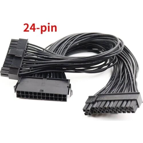 Dual PSU Power Supply 24-pin ATX Motherboard Adapter Connector Cable Cord For 8 or 12 GPU motherboards