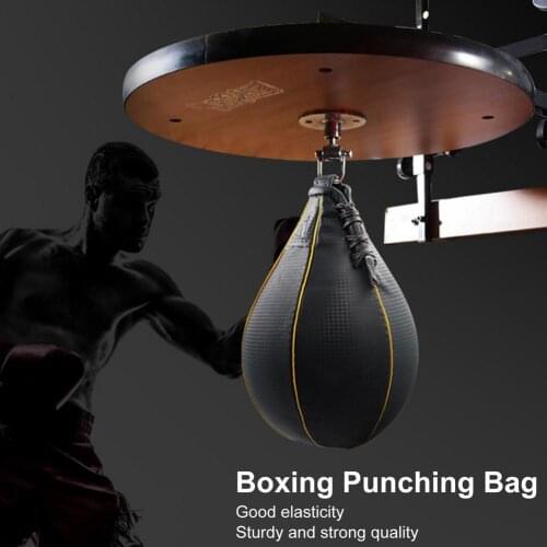 PU Leather Boxing Punching Bag Lightweight Rotatable Latex Liner Inflatable Sandbag Lightweight Fast Rebound Fitness Vent Ball