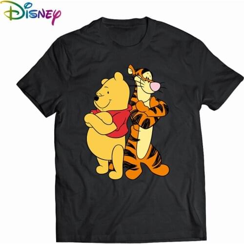 Cute Winnie The Pooh and His Friends Printed Cartoon Printed T-shirts Women Short Sleeves Harajuku Leisure Girl Tshirt Dropship