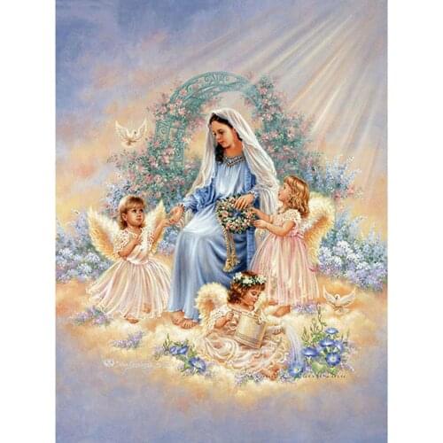 Carton Angel Full Display Square Round DIY 3D Diamond Painting Set Diamond Mosaic Embroidery Cross Stitch For Living Room Kit