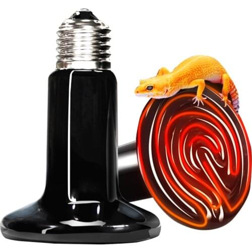 Pet Reptile Heating Lamp 25/50/75/100/150/200W Turtle Ceramic Infrared Lamp Reptile Bulb Temperature Control Equipment 110V/220V