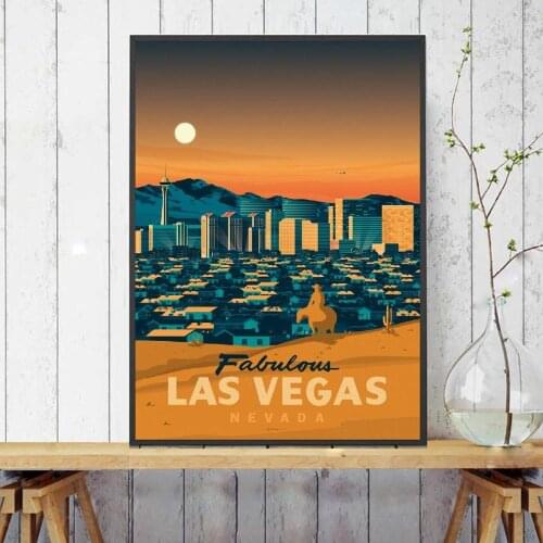 Las Vegas Travel Canvas Painting Wall Art Pictures Prints Home Decor Wall Poster Decoration For Living Room
