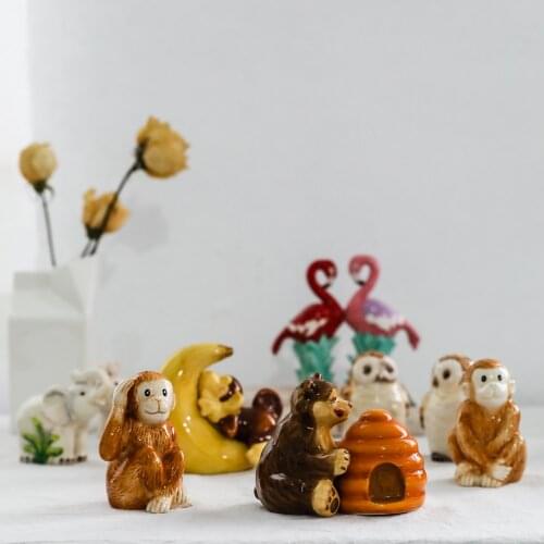 2PCS Cute ceramic pepper shaker creative salt shaker hand-painted animal ceramic pepper seasoning bottle decoration HP91103