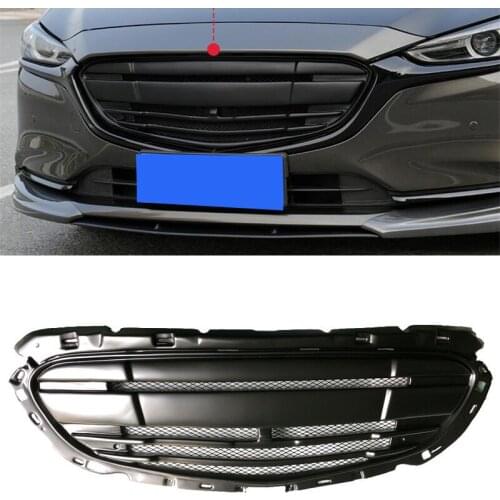 FOR New Mazda 6 Mazda6 Front Bumper Car Grille Junit Style 2018 2019 20 Decorative Cover ABS Material Refit Racing Grills Cover