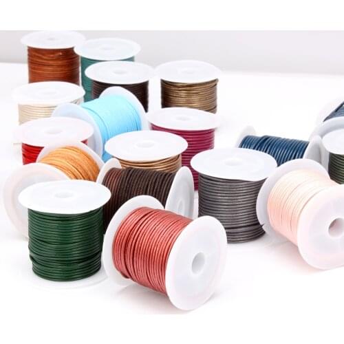 OlingArt 1.5mm 5M/lot Multicolor Round Leather Cord /Wire earrings Bracelet choker necklace DIY jewelry making