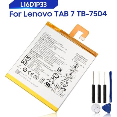 Original Replacement Battery For Lenovo TAB 7 TB-7504N TB-7504F 7504X Tablet PC L16D1P33 Genuine Battery 3500mAh