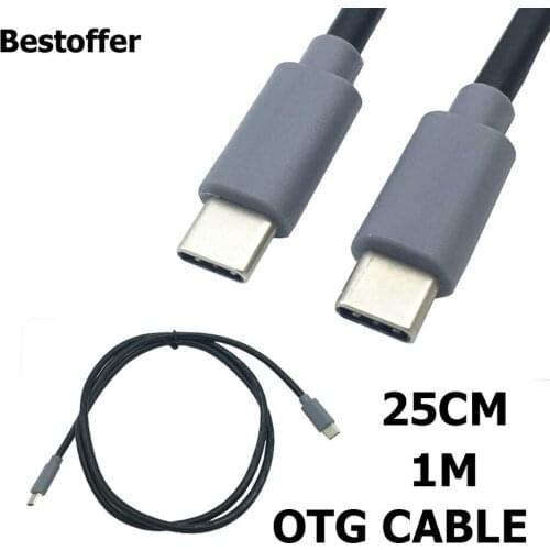 OTG Cable USB Type-C To USB-C 3.1 Charging Cable Male To Male Sync For MacBook Hi-speed