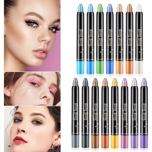 15 Colors Pearly Eyeshadow Stick Multifunctional Eye Makeup Stick Eyeshadow Pen Lying Silkworm Pen Natural Long Lasting TSLM1
