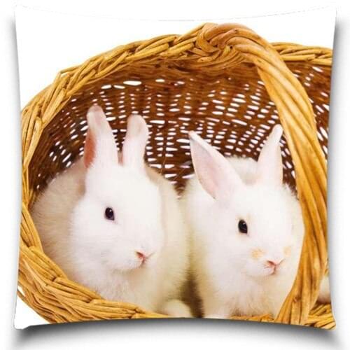 Polyester Cotton Animal Rabbit Custom Cushion Covers Color Pillows Covers Throw Pillows Cases kids Gift 5 size 9 style
