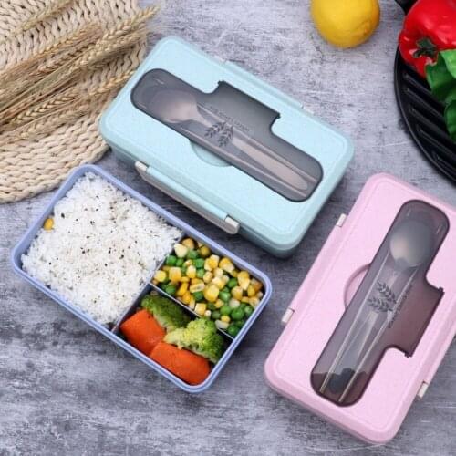 Lunch Box Portable Hiking Camping Office School Food Container Microwave Heating Keep Fresh with Tableware Bento Box kitchen