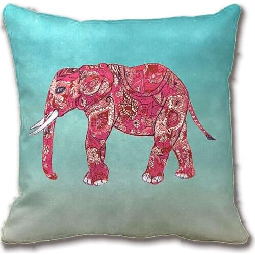 Whimsical Colorful Elephant Tribal Floral Paisley Throw Pillow Case Decorative Cushion Cover Pillowcase Customize Gift By Lvsure