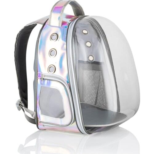 Transparent Astronaut Hologram Cat Carrier Bag Cat Travel Holiday Bag