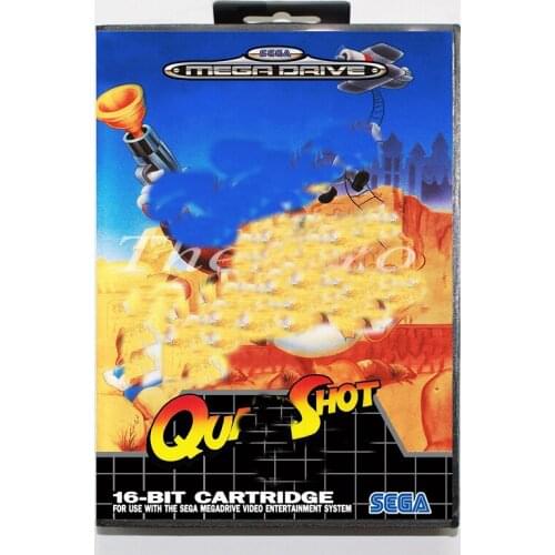 Quak Shot with Box for 16 bit MD Video Game Card for Sega Mega Drive/Genesis
