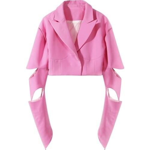 Женские пиджаки с коротким рукавом SeeBeautiful China At AliExpress