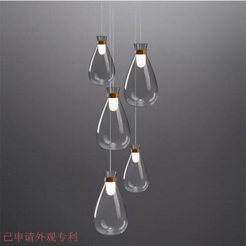 Nordic Gradient Color Glass Water Drop Pendant Lights Restaurant Art Deco Living Room Bedroom Hanging Lights Bar Pendant Lamps