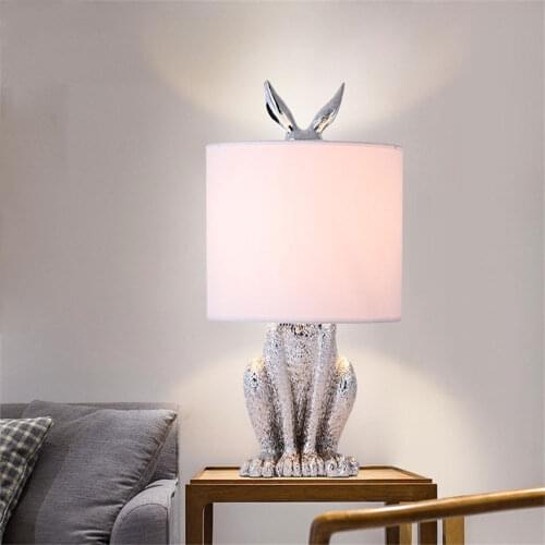 Modern masquerade rabbit resin lamp bedroom study restaurant decorative personality creative desktop table lamp lighting