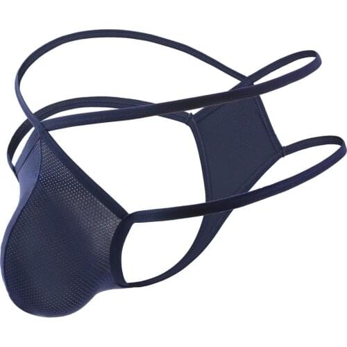 Mens Thongs & G Strings Sexy Men Seamless Penis Pouch Panties Underpants Jockstrap Underwear Men Double Thong Nylon Underpants