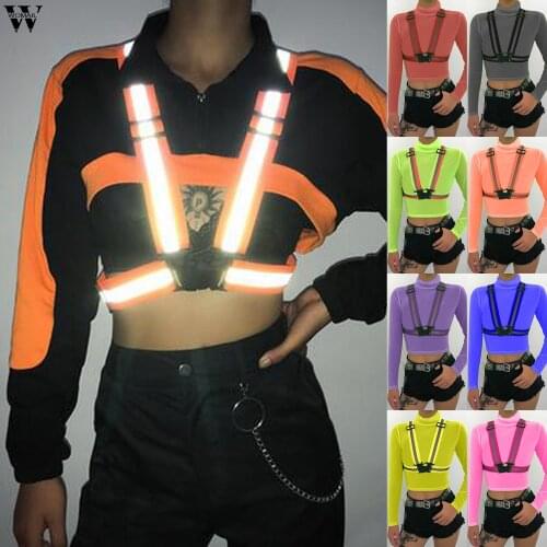 Reflective Corset Belt Wide Women New Fashion Cummerbund women Harajuku Punk Waistband with Buckle Streetwear Night Running Vest