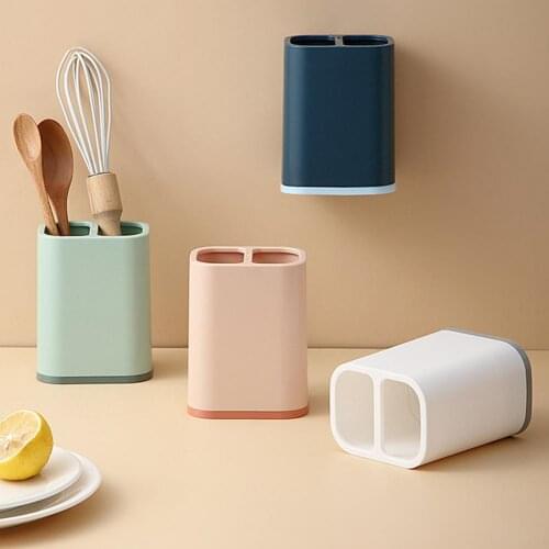 Convenient Chopsticks Basket Multi-functional 2 Grids Draining Holder High Quality ABS Household Draining Holder for Kitchen