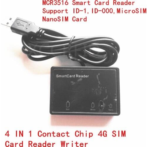 MCR3516 4 in 1 4G Contact Reader Writer Support Standard Contact IC Card, SIM Card,MicroSIM , NanoSIM Card
