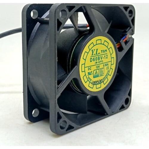 New 6025 12V Double Ball Fan 6cm Computer Server CPU Cabinet Power Supply PWM Fan D60BV-12