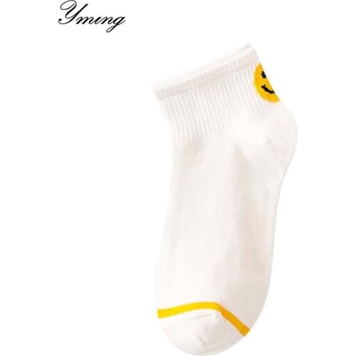 YMING Women Smile Socks Lovely Cotton Sockings Comfortable Ankle Socks For Girls 5Pairs Novelty Fun Gift Colorful Casual Sock