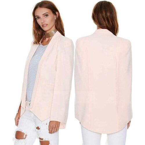 Black white Pink Womens Blazer Long Sleeve Lapel Cape Blazer Coat Casual Split Poncho OL Jacket Cloak Coat Women Blazer Suit