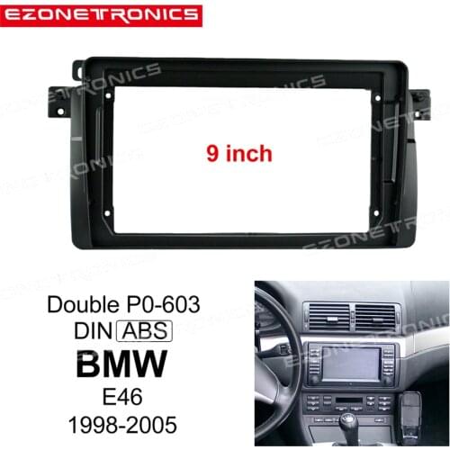 1-2Din Car DVD Frame Audio Fitting Adaptor Dash Trim Kits Facia Panel 9inch For BMW E46 1998-2005