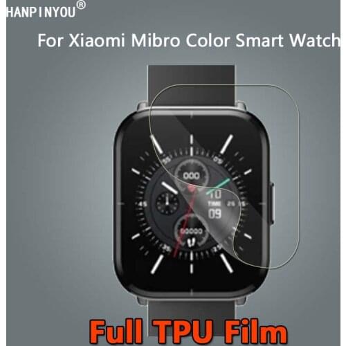 10Pcs For Xiaomi Mibro Color Smart Watch Ultra Clear Slim Full Cover Soft TPU Hydrogel Film Screen Protector -Not Tempered Glass
