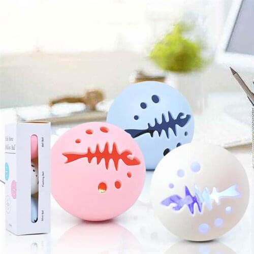 3pcs Cat Ball Toys LED Light Electronic Rolling Ball Funny Toy Cat Interactive Ball Toy Catnip with Bell for Kitten Cats